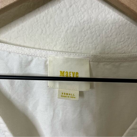 Anthropologie Maeve Linen Cotton Blend Ruffle Sleeve Shift Dress Womens Size XS - Picture 7 of 10